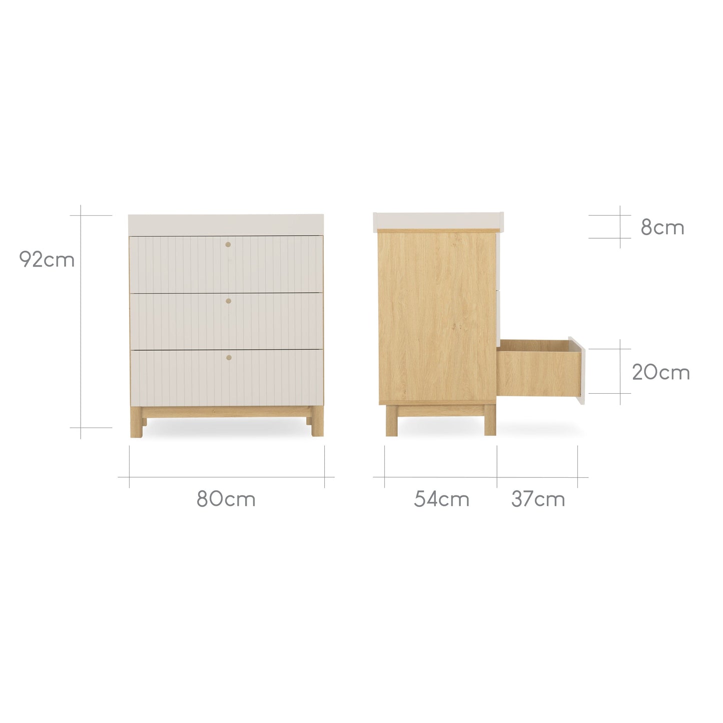 Remi 2 Piece Nursery Furniture Set - Oak & Cashmere