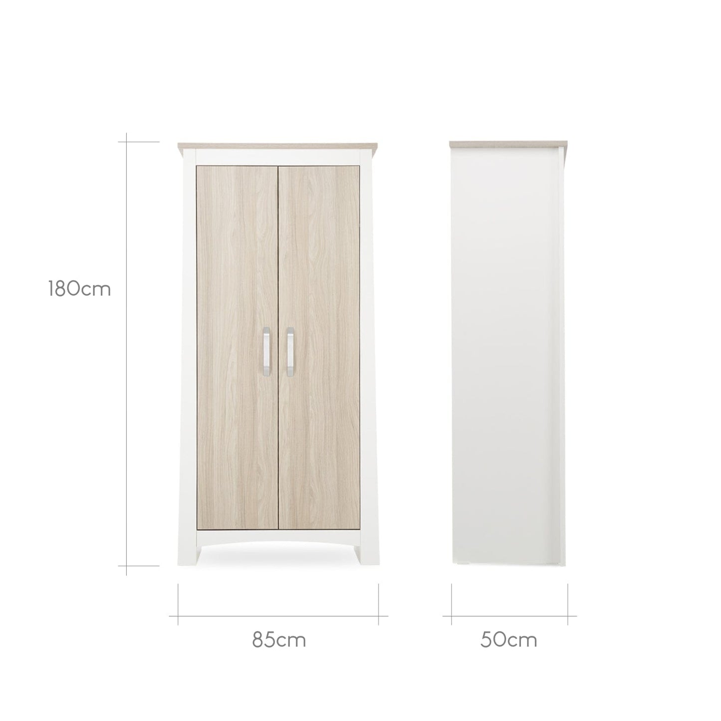 Ada Nursery Wardrobe - White & Ash