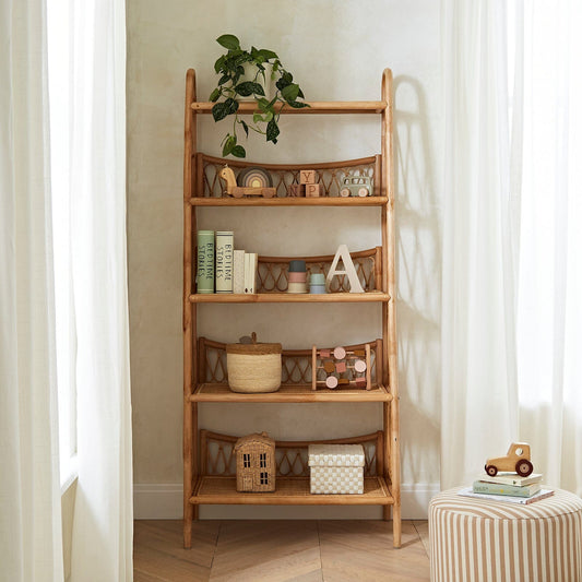 Aria 5 Tier Shelving Unit - Rattan