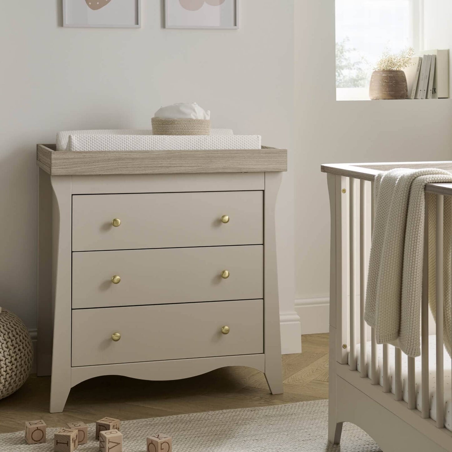 Clara 2 Piece Nursery Furniture Set - Cashmere & Ash