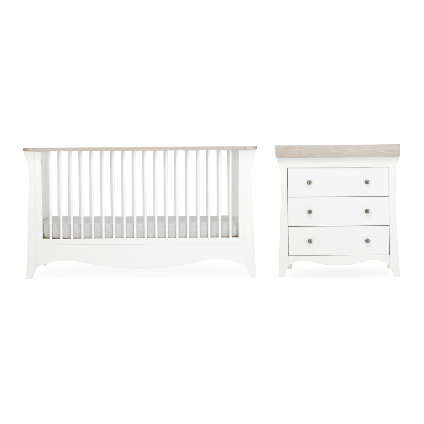 Clara 2 Piece Nursery Furniture Set - White & Ash