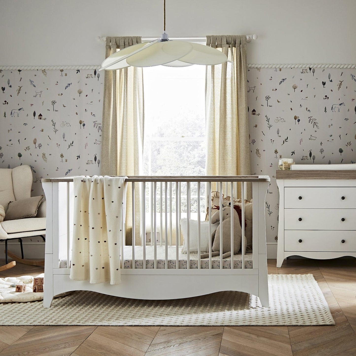 Clara 2 Piece Nursery Furniture Set - White & Ash