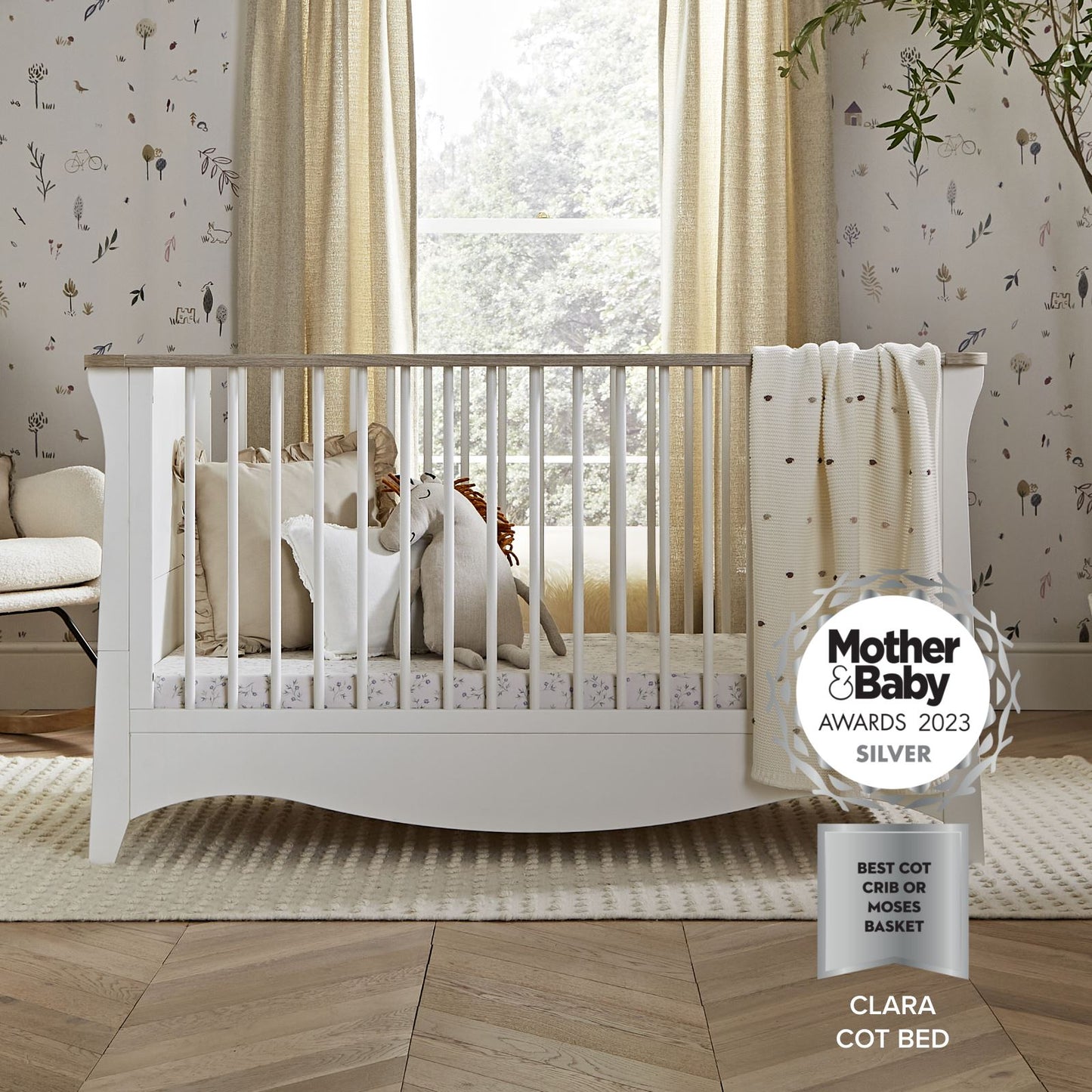 Clara Cot Bed - White & Ash
