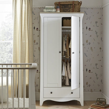 Clara 2 Door Double Wardrobe - White & Ash