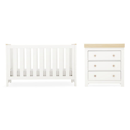Luna 2 Piece Nursery Furniture Set - White & Oak