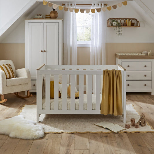 Luna 3 Piece Nursery Furniture Set - White & Oak