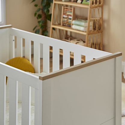 Luna Cot Bed - White & Oak