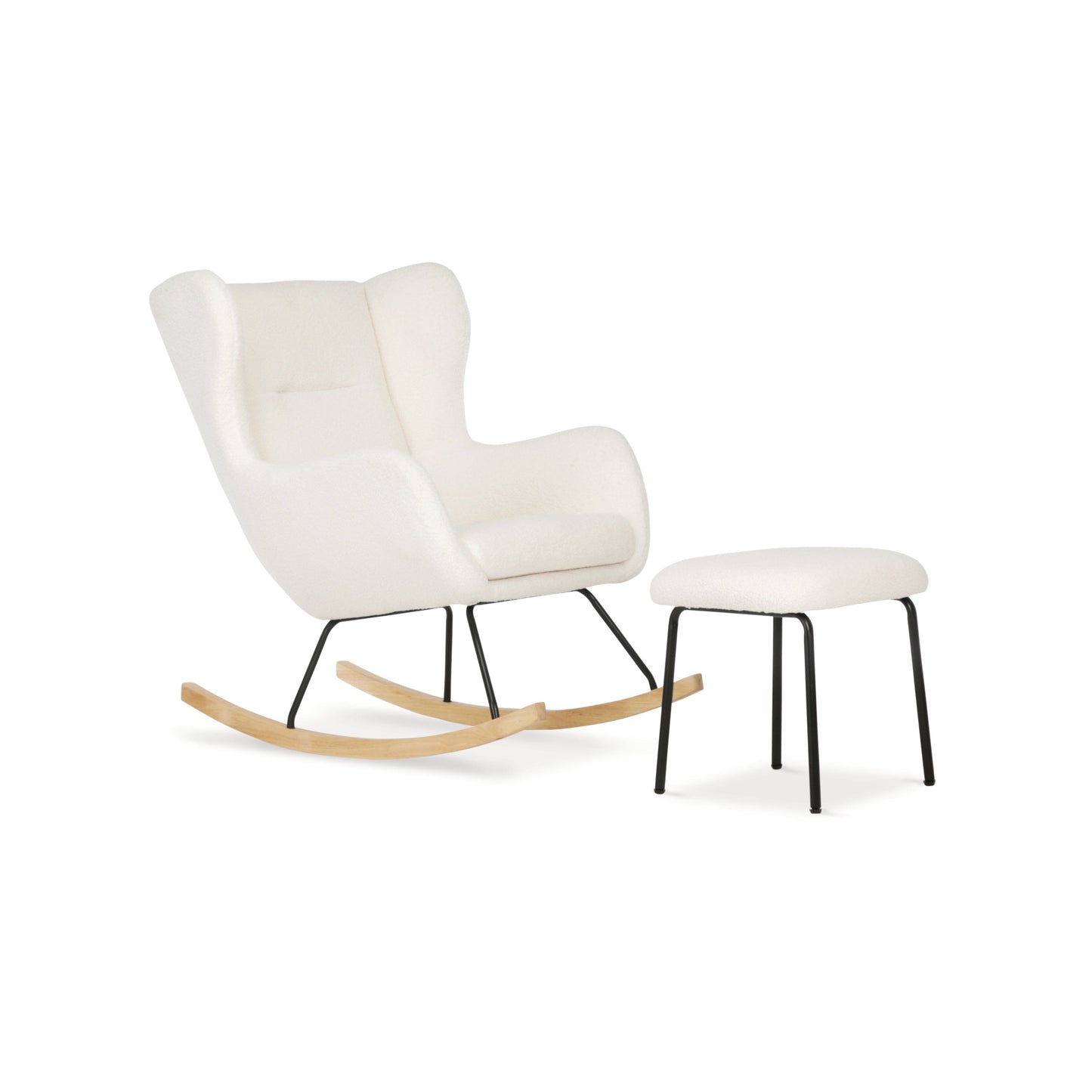 Marley Nursing Chair and Footstool - Teddy Off White