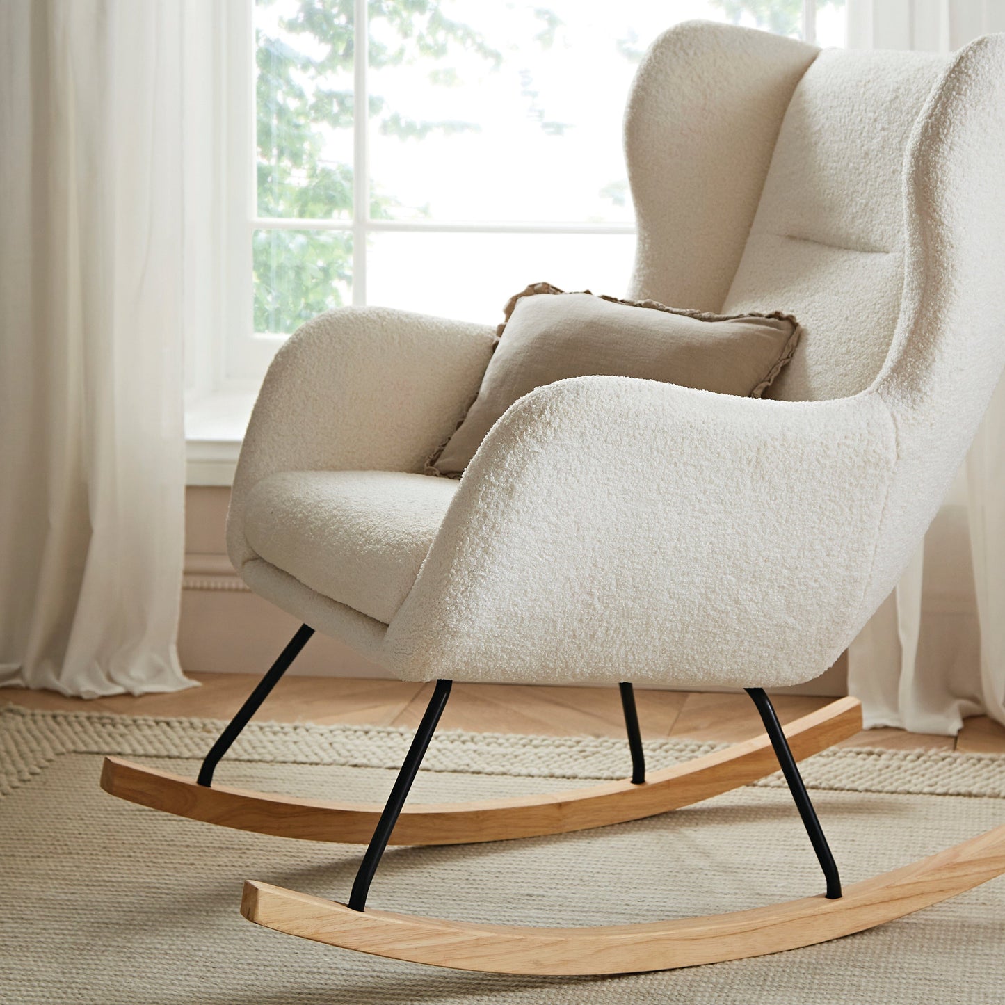 Marley Nursing Chair and Footstool - Teddy Off White