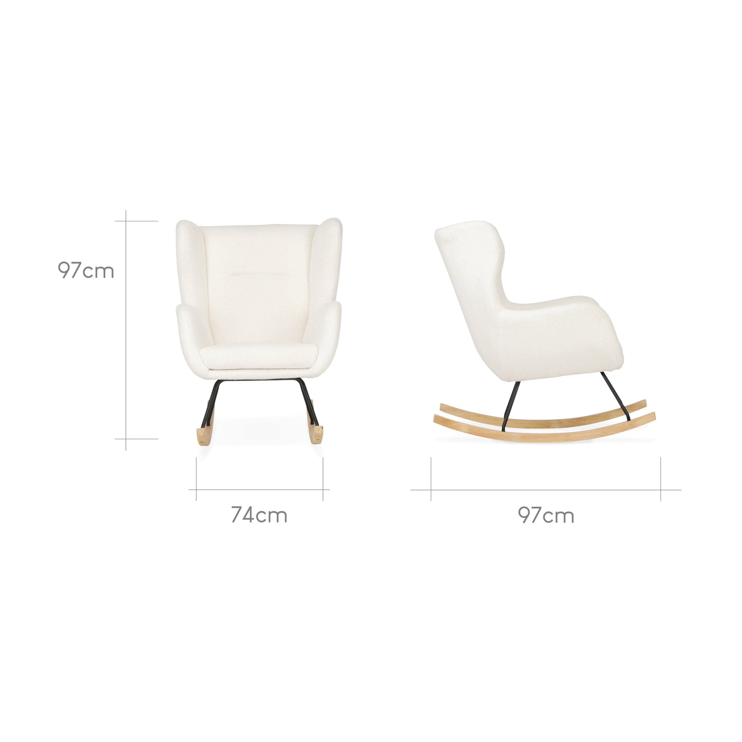 Marley Nursing Chair and Footstool - Teddy Off White