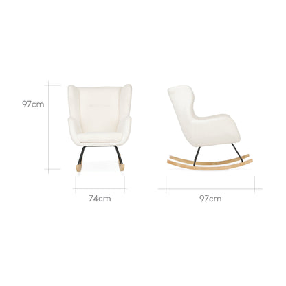 Marley Nursing Chair and Footstool - Teddy Off White