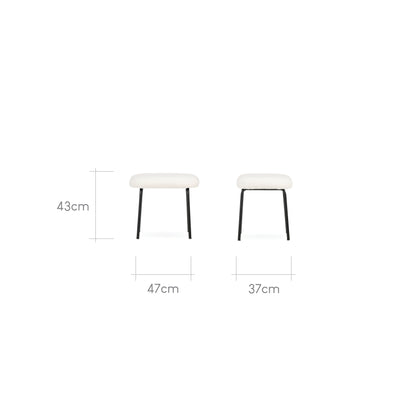 Marley Nursing Chair and Footstool - Teddy Off White