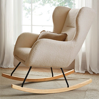 Marley Nursing Chair and Footstool - Teddy Light Beige
