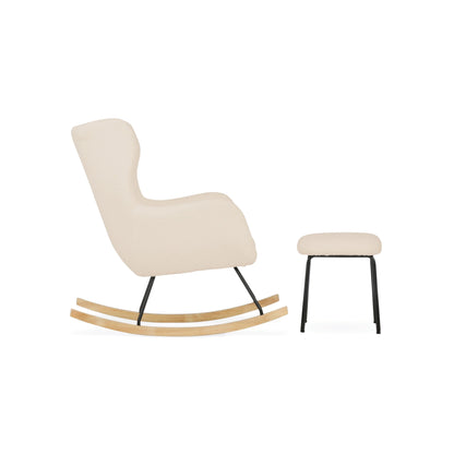 Marley Nursing Chair and Footstool - Teddy Light Beige