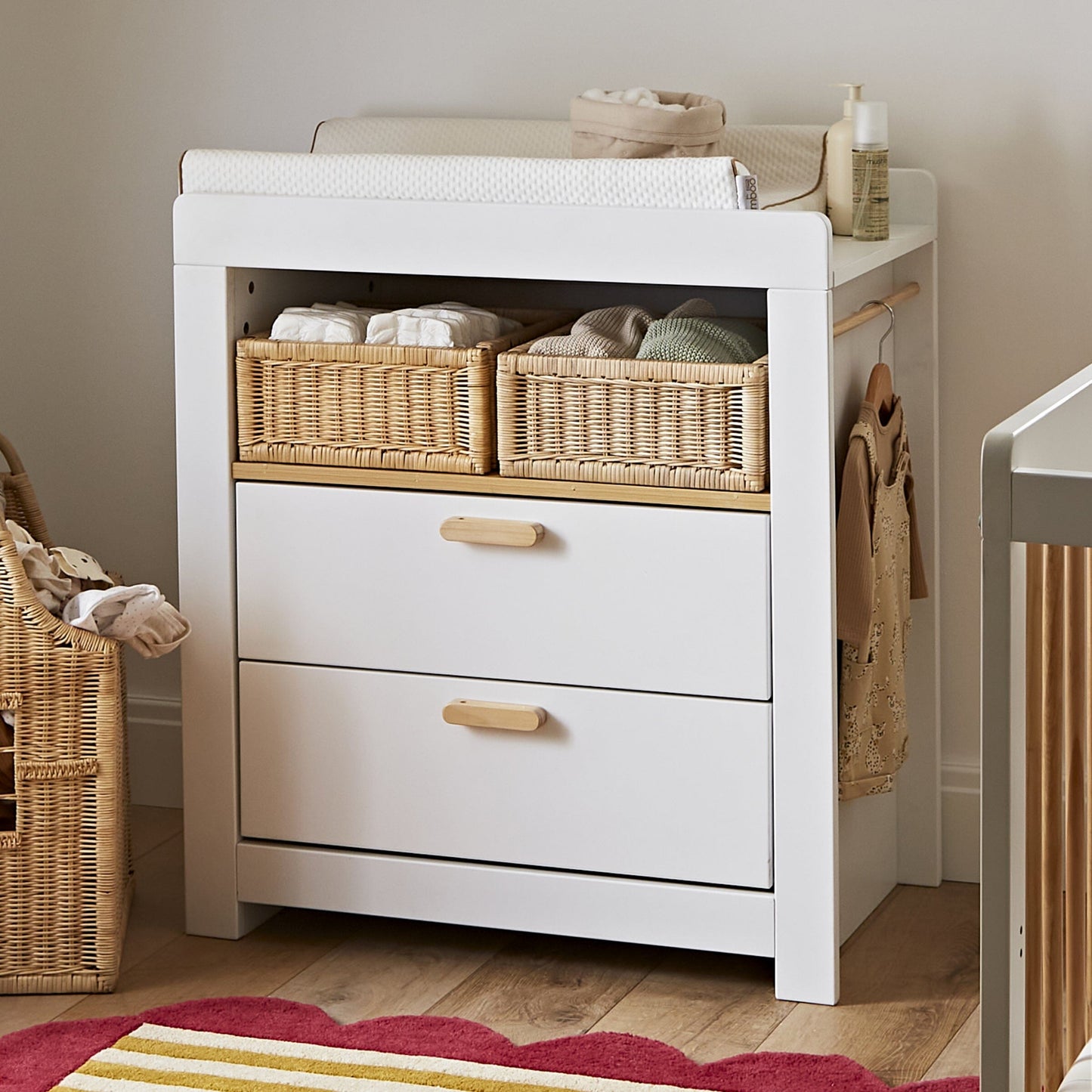 Nola Signature Dresser Changer - White & Natural