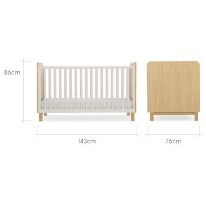 Remi 2 Piece Nursery Furniture Set - Oak & Cashmere