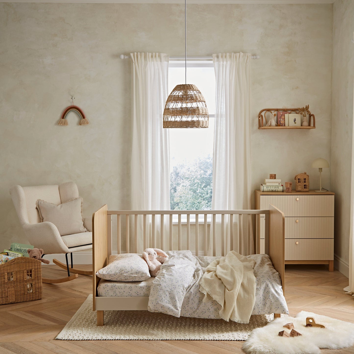 Remi 2 Piece Nursery Furniture Set - Oak & Cashmere