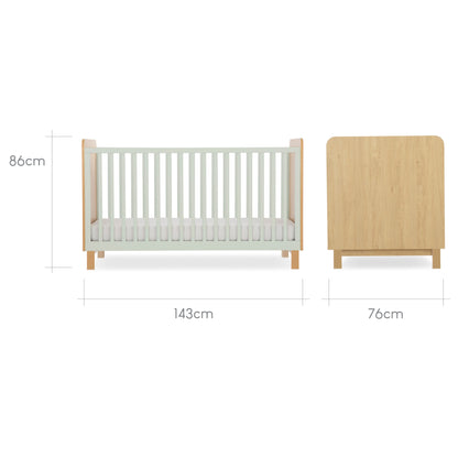 Remi 2 Piece Nursery Furniture Set - Oak & Green