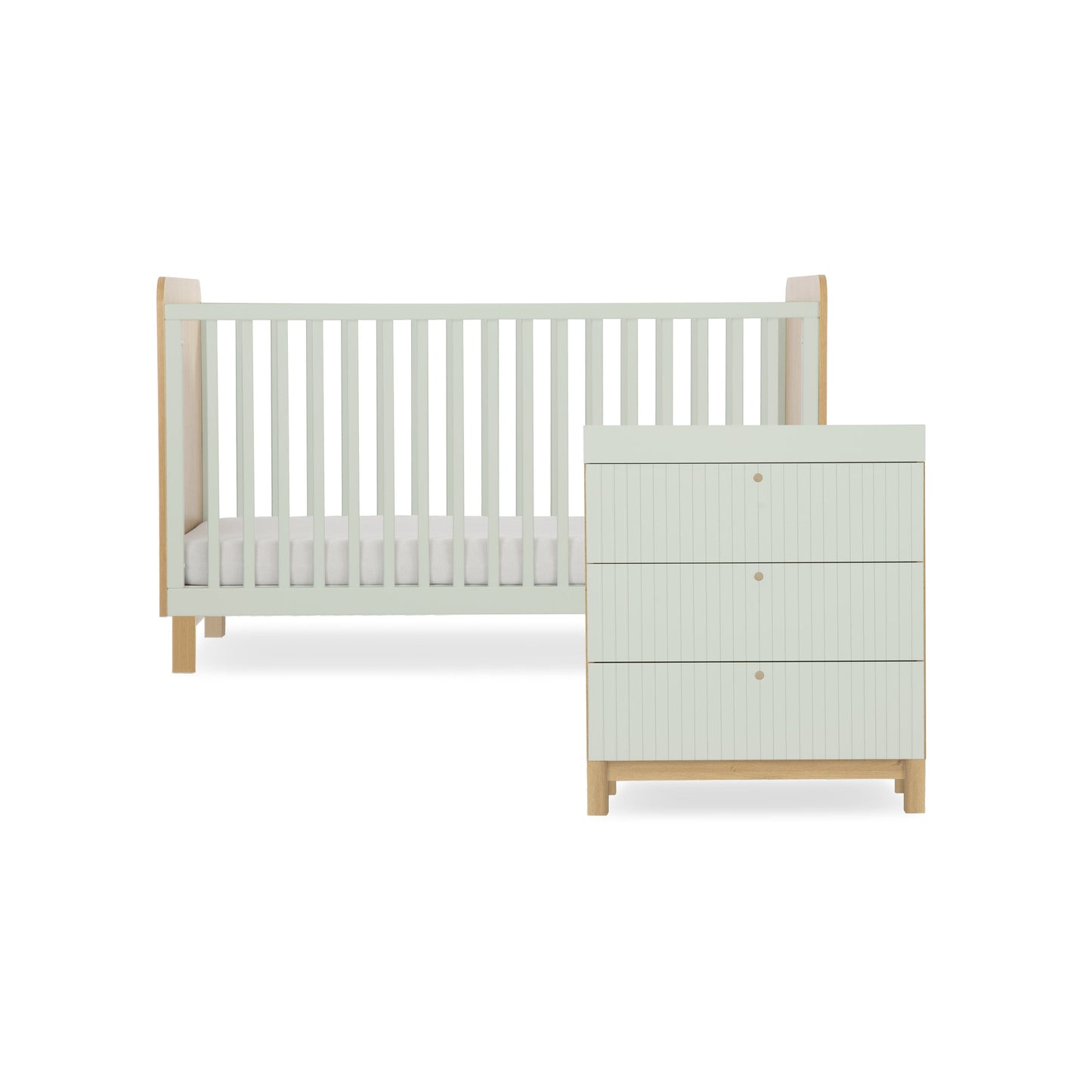 Remi 2 Piece Nursery Furniture Set - Oak & Green