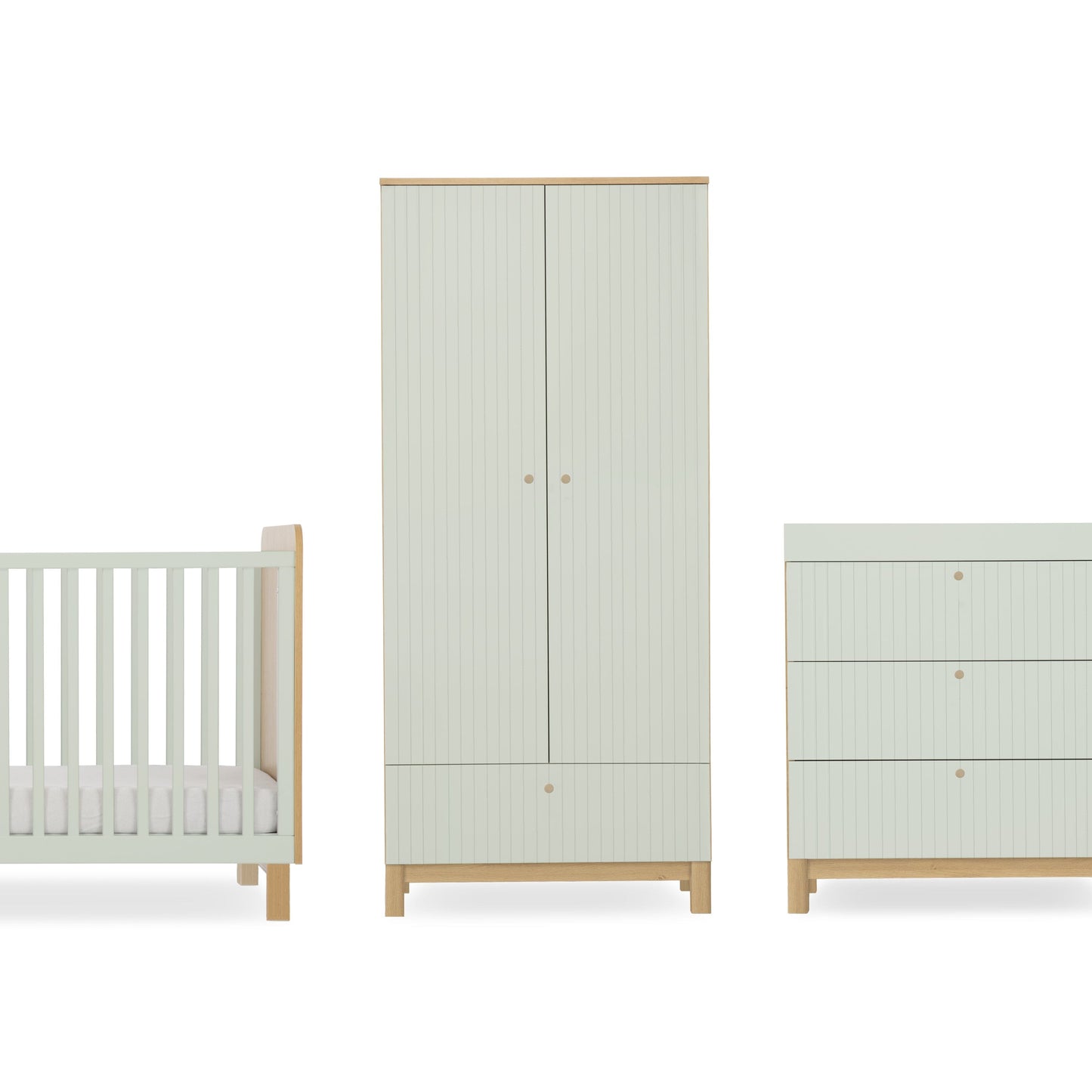 Remi 3 Piece Nursery Furniture Set - Oak & Green