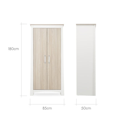 Ada Nursery Wardrobe - White & Ash