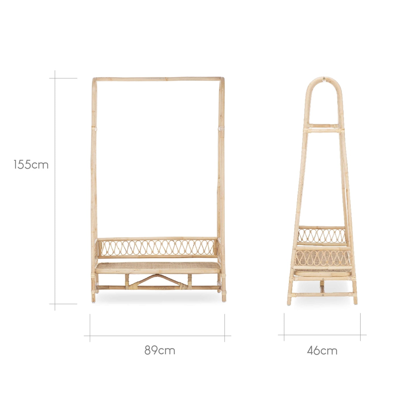 Aria Children's Clothes Rail - Rattan