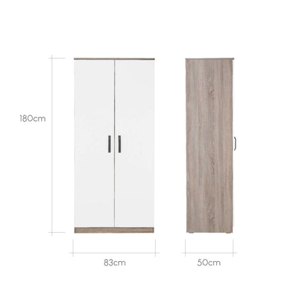 Enzo Nursery Wardrobe - Truffle Oak & White
