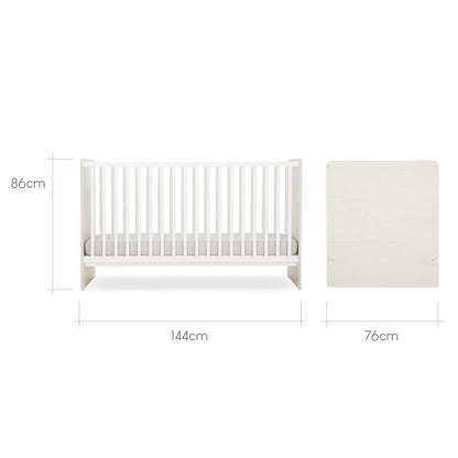 Freya 2 Piece Nursery Furniture Set - Coastal White