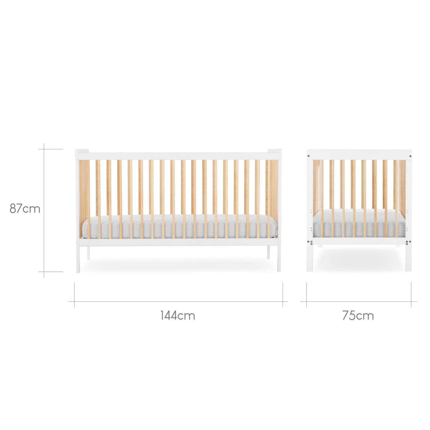 Nola Signature 2 Piece Nursery Furniture Set - White & Natural