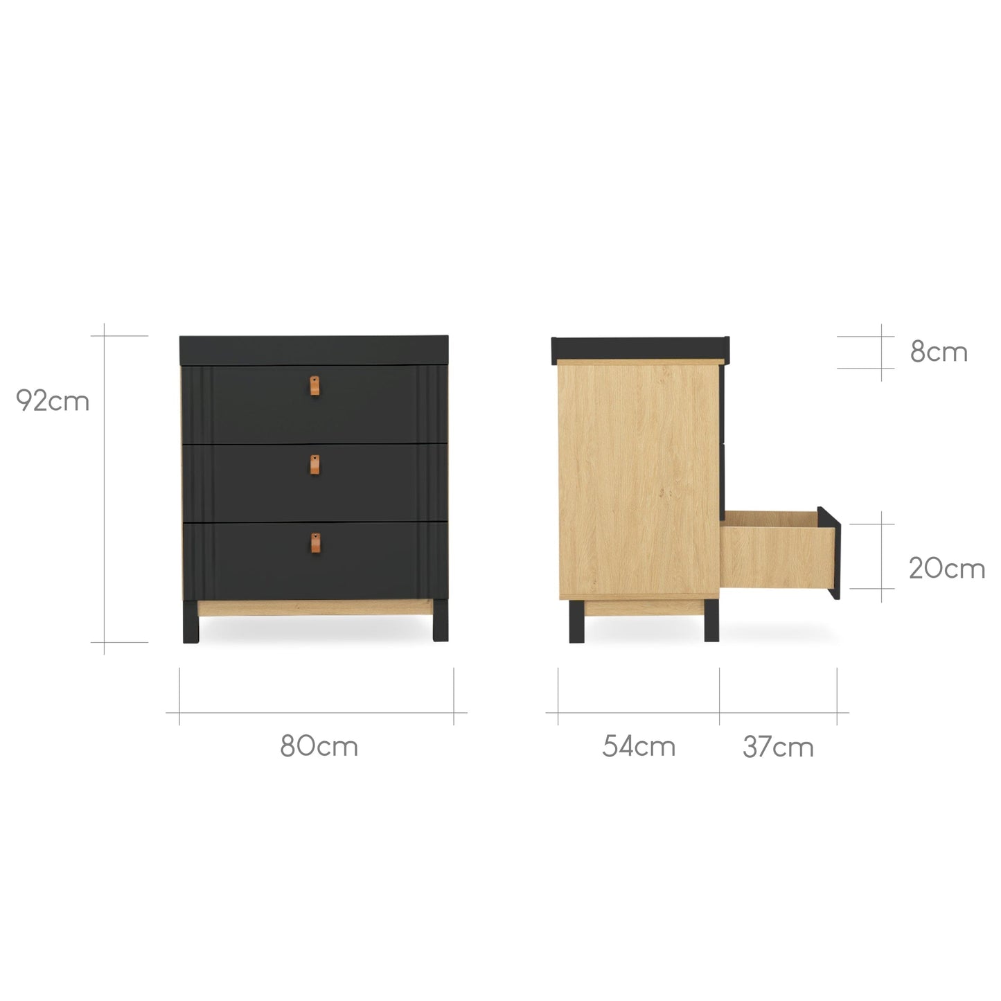 Rafi Dresser Changer - Oak & Black