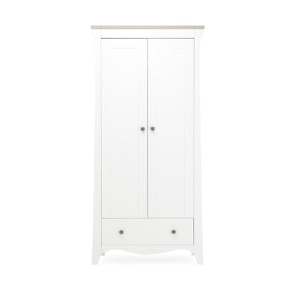 Clara 2 Door Double Wardrobe - White & Ash