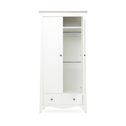 Clara 2 Door Double Wardrobe - White & Ash