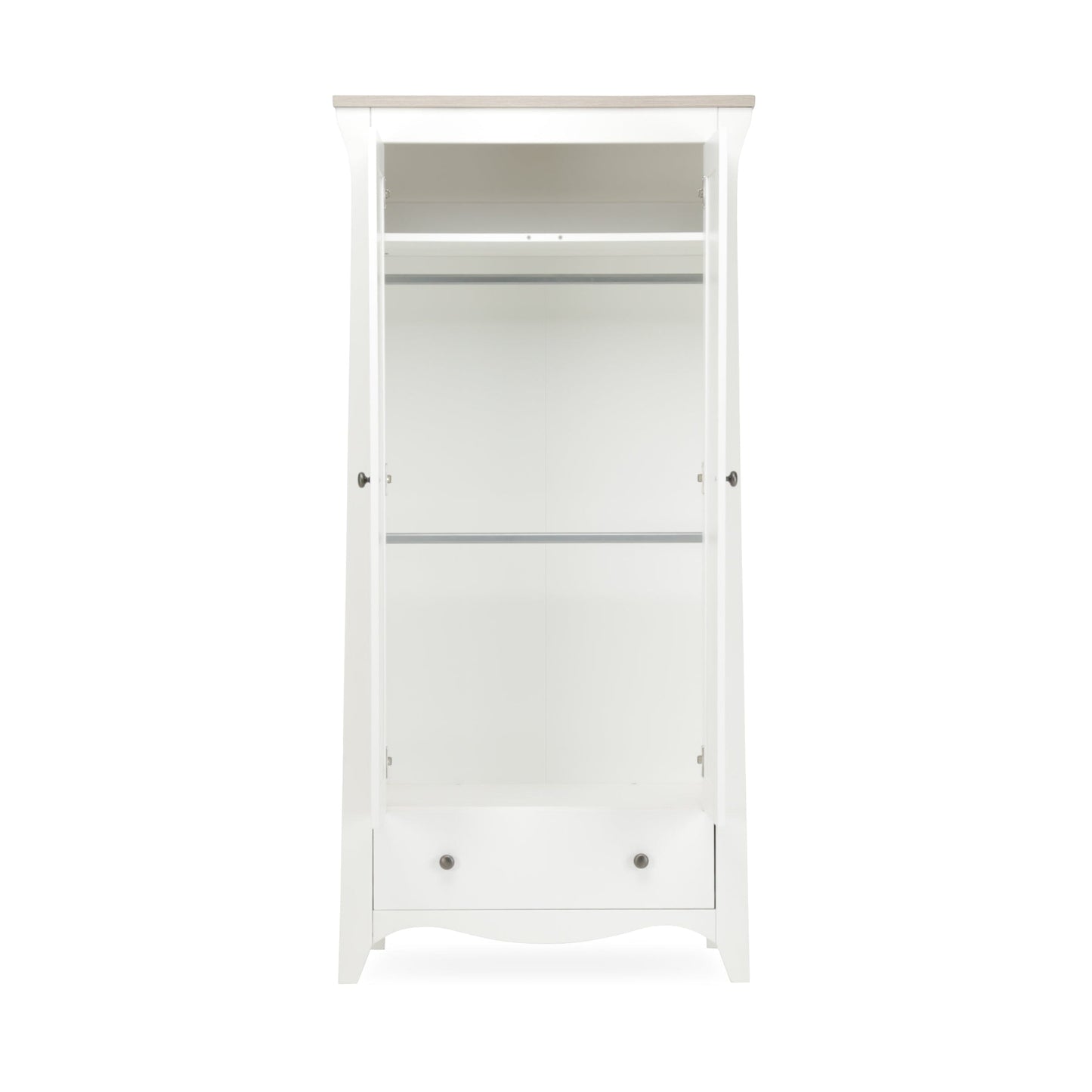 Clara 2 Door Double Wardrobe - White & Ash