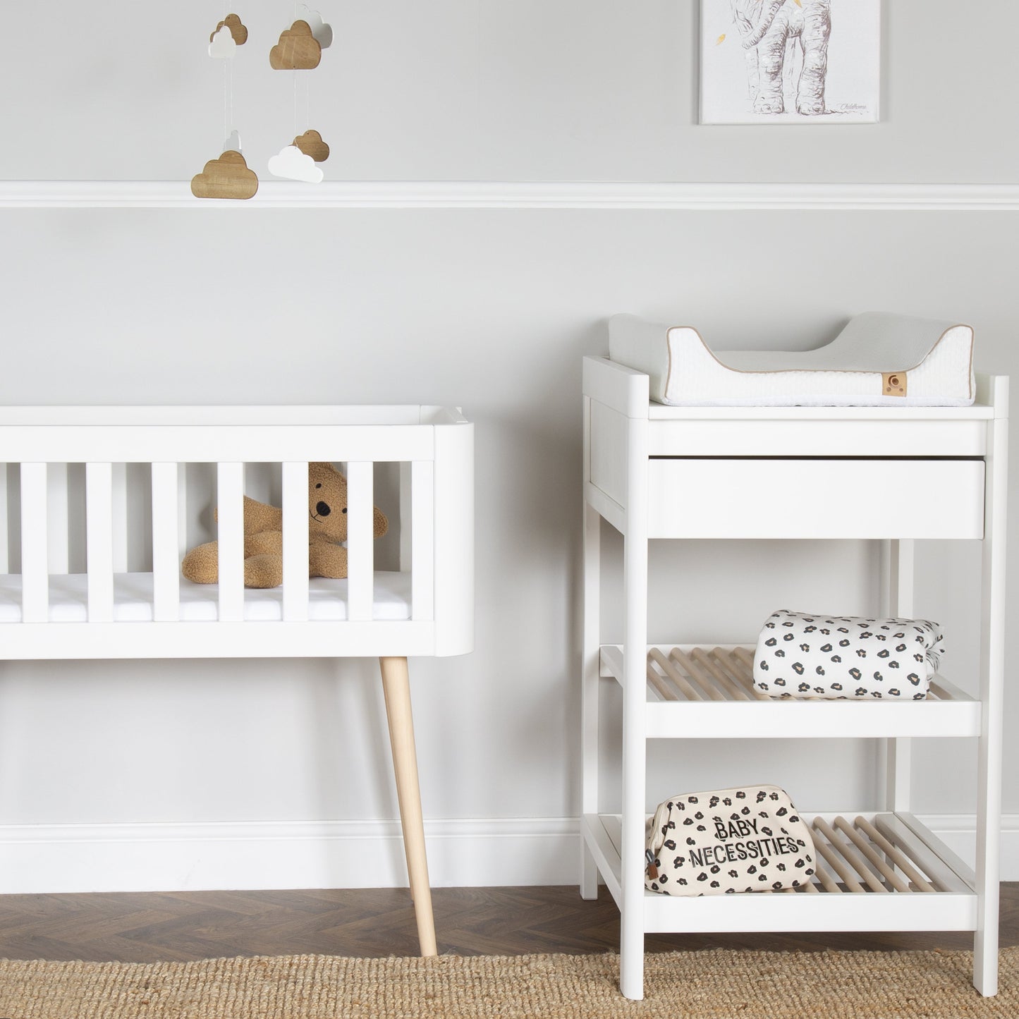 Troll Retro Crib - White/Natural