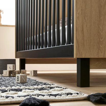 Rafi 2 Piece Nursery Furniture Set - Oak & Black