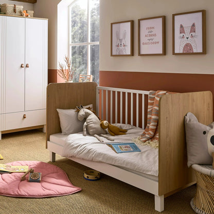 Rafi Cot Bed - Oak & White