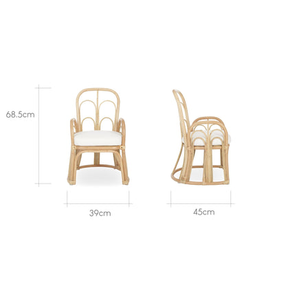 Aria Wave Toddler Chair - Rattan