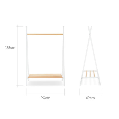 Nola Clothes Rail - White & Natural
