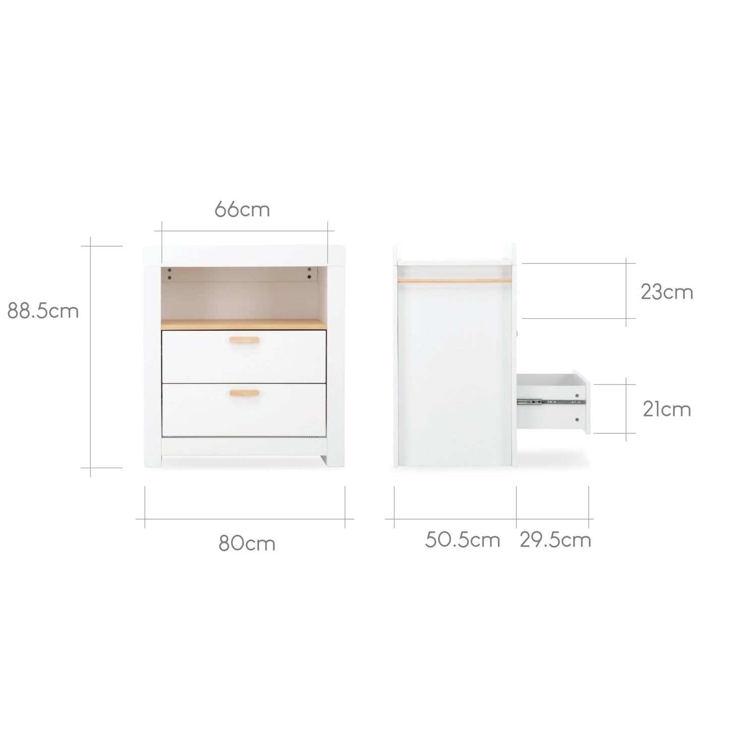 Nola Signature 2 Piece Nursery Furniture Set - White & Natural