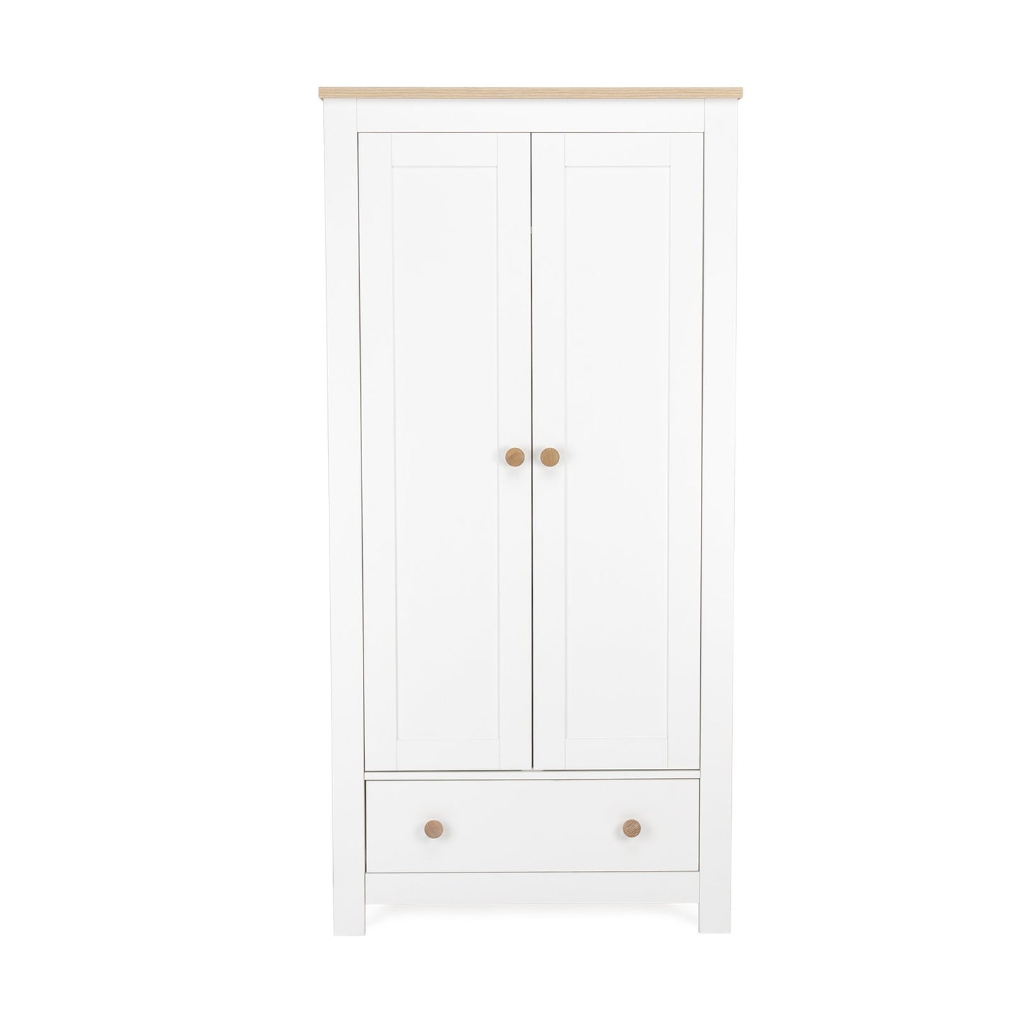 Luna 2 Door Double Wardrobe - White & Oak
