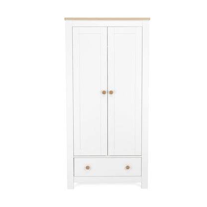 Luna 2 Door Double Wardrobe - White & Oak