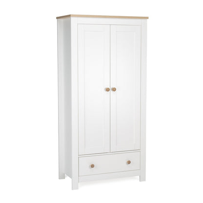 Luna 2 Door Double Wardrobe - White & Oak